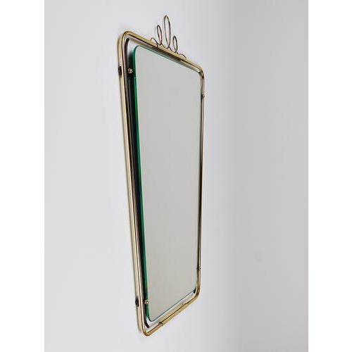 Mid-Century Modern Brass Loops Wire Wall Mirror, Italy, 1950s For Sale - Image 14 of 17