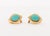 Vintage Modernist 14k Yellow Gold and Turquoise Diamond Earrings For Sale In New York - Image 6 of 9