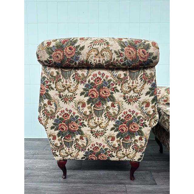Vintage Italian Armchairs in Floral Upholstery, 1950s, Set of 2 For Sale - Image 11 of 15