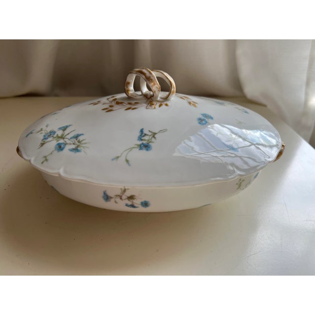 Vintage French Haviland Limoges Blue Floral Covered Serving Dish For Sale In Washington DC - Image 6 of 13