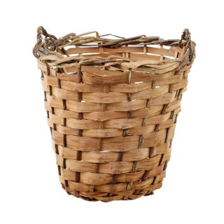 Large Early 20th Century Woven Basket For Sale