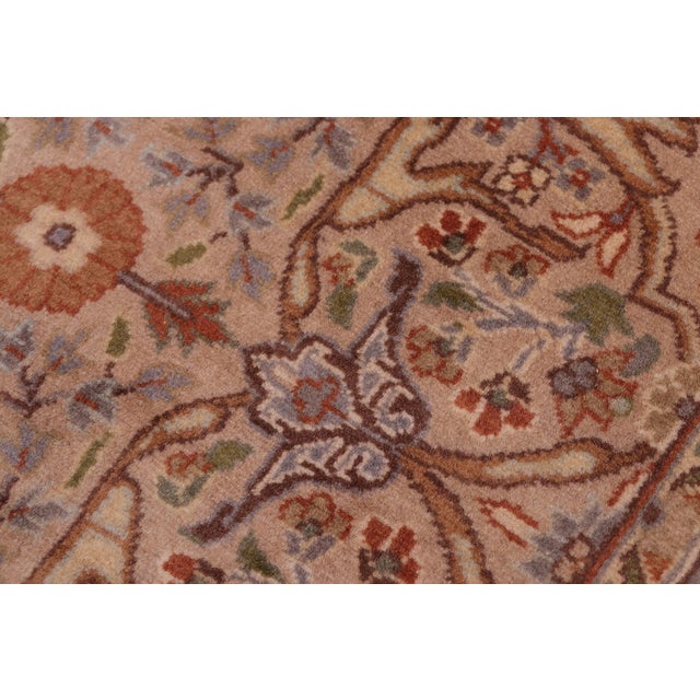 Art Nouveau Boho Chic Tabriz Pak-Persian Tan/Brown Wool Rug - 4'0'' X 6'6'' For Sale - Image 3 of 9