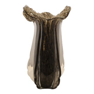 John-Richard Luxury Handblown Glass Eruption Vase – Heavy Designer Art Glass 16” For Sale