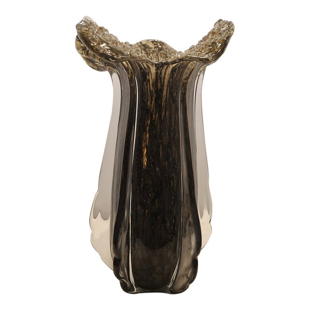 John-Richard Luxury Handblown Glass Eruption Vase – Heavy Designer Art Glass 16” For Sale