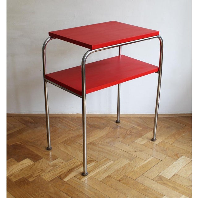 Modernist Tubular Side Table Model R 7 attributed to Slezak, 1930s, in Good conditions. Designed 1920 to 1949 This piece...