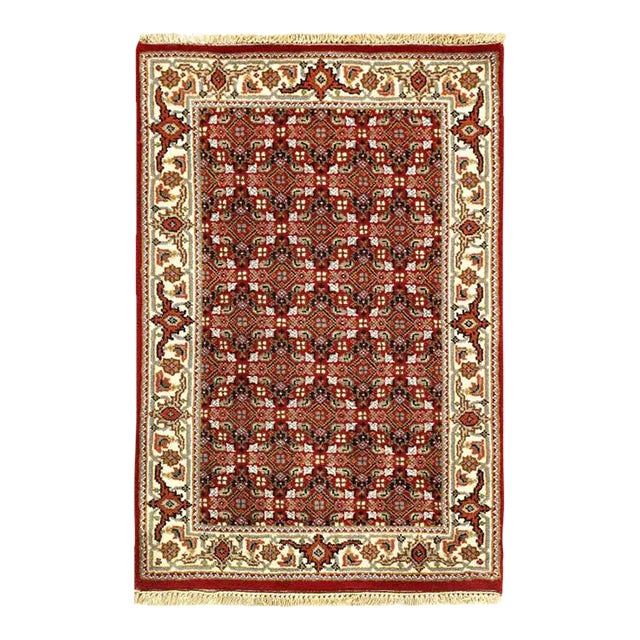 2020s Pasargad Red Color Fine Hand Knotted Silk & Wool Rug For Sale