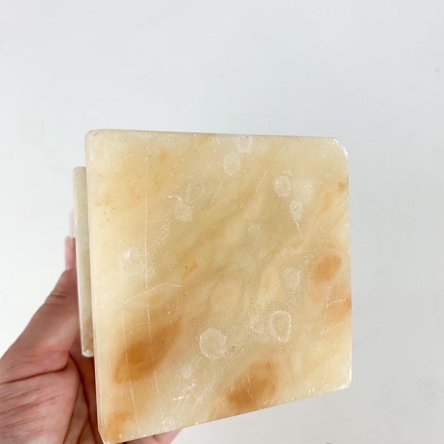 Vintage Egyptian Alabaster Stone Obelisk Hand Carved Gold Trim Sculptured For Sale In Baltimore - Image 6 of 10