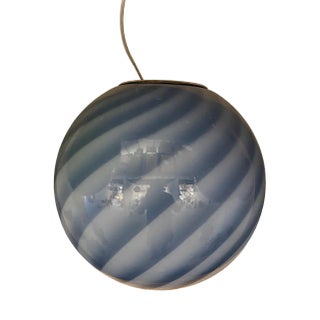 Transparent White and Blue Pendant in Murano Glass from Simoeng For Sale