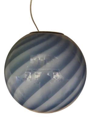Transparent White and Blue Pendant in Murano Glass from Simoeng