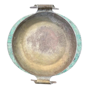 Late 20th Century Emilia Castillo Taxco Mexico Silver Plate Malachite Large 16.75" Serving Tray Bowl