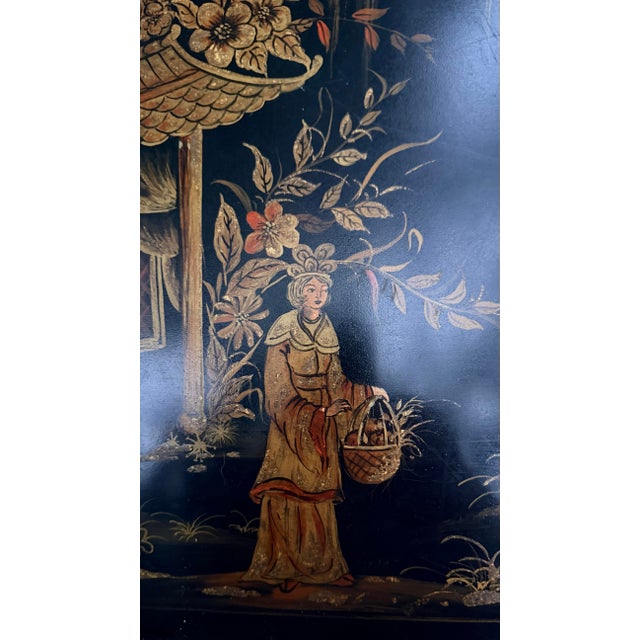 1990s Chinoiserie Painted Three Drawer Chest, Commode, End Table, Maitland-Smith For Sale - Image 5 of 13