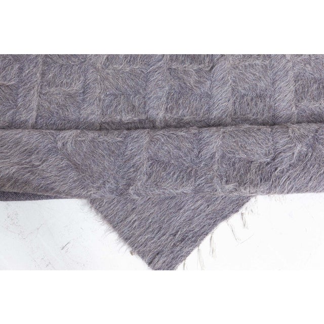 Modern Handwoven Goat Hair Runner in Solid Charcoal by Doris Leslie Blau For Sale In New York - Image 6 of 7