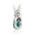 Bunny Brooch Pin With 3.08ct Emerald & 1.11ct Pave Diamonds in 14k White Gold For Sale - Image 9 of 13