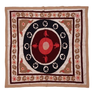 Suzani Embroidery Wall Decor - Tribal Embroidery 4'4'' X 4'8'' For Sale