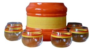 Orange Juice Set fom Schmider Zell, 1960s, Set of 7