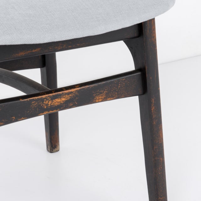 Wood 1970s Polish Wood Black Patinated Chair with Upholstered Seat and Back For Sale - Image 7 of 18