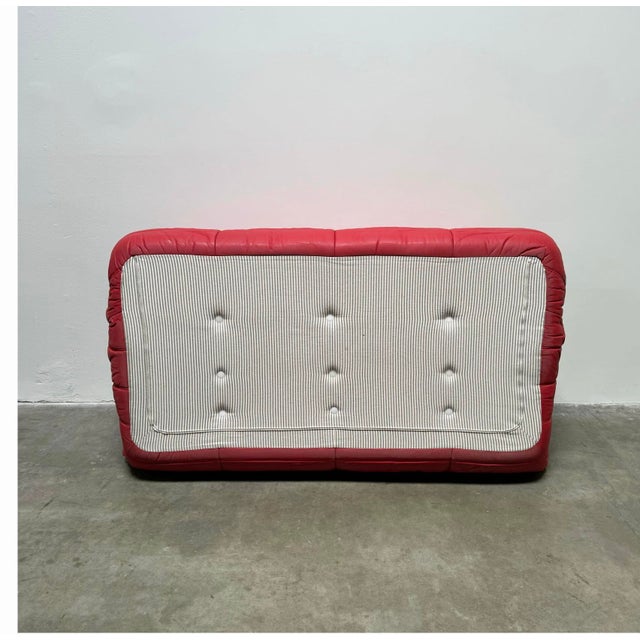 Michel Ducaroy for Ligne Roset Togo Red Leather Sectional Sofa Set For Sale - Image 11 of 18