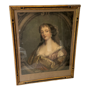 1970s La Belle Hamilton Mezzotint, Framed