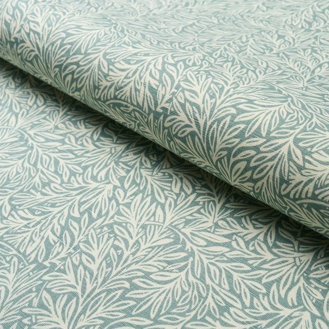 Schumacher Schumacher Willow Leaf Fabric In Aqua For Sale - Image 4 of 4