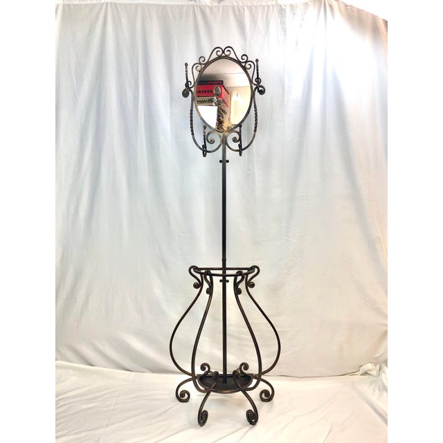 Late 20th Century Wrought Iron Hall Tree Chairish