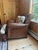Lexington Woven Sofa With Floral Cushions With Matching Chair and Ottoman For Sale - Image 13 of 17