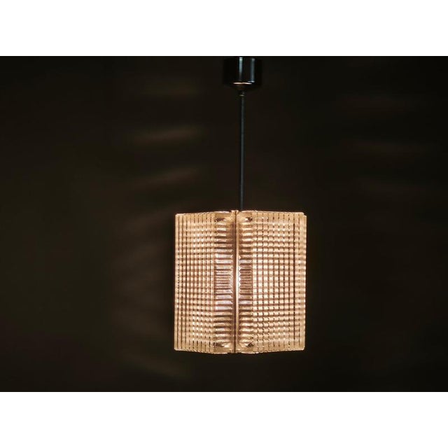 Vintage Pendant Lights in Chrome and Textured Glass from Napako, 1970s, Set of 2 For Sale - Image 14 of 15