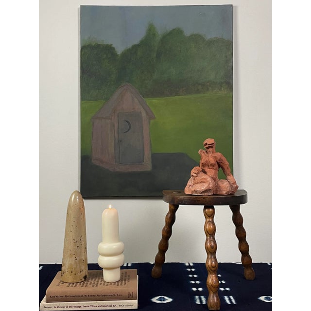 Raymonde Desabres (French, 1925-2020). - "Grandpa's Structural Achievement", Signed (ca. 1980, AOC). Folk art landscape...