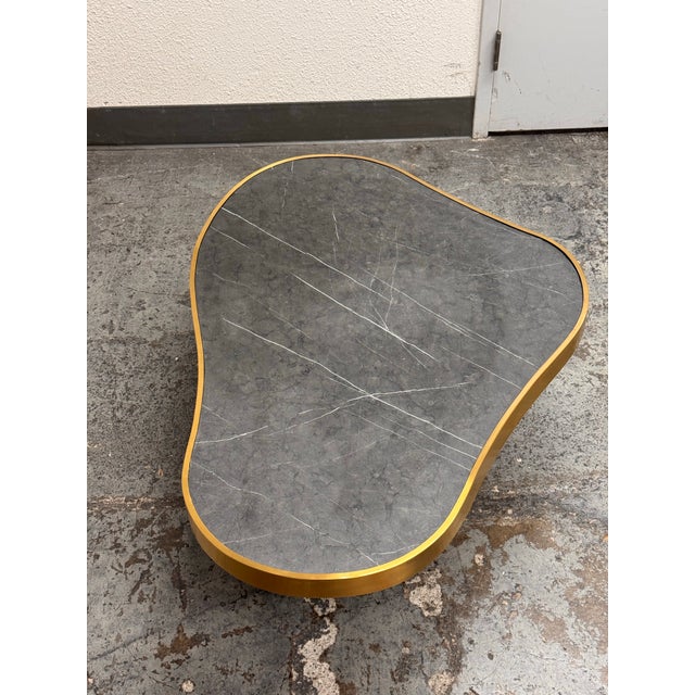 Michael Oren Design Marquina Marble Kidney Coffee Table + Side Table, Set of Two For Sale - Image 10 of 12