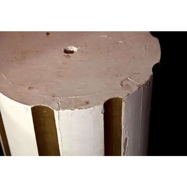 Wood French Painted and Gilt Carved Wood Pedestal For Sale - Image 7 of 9