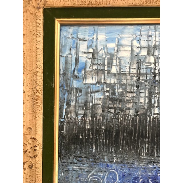 2010s "Data City" Abstract Composition Acrylic Painting Signed Norman, Framed For Sale - Image 4 of 10