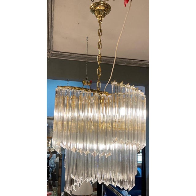 Chandelier in Murano Glass in the style of Venini, 1985 For Sale - Image 3 of 17