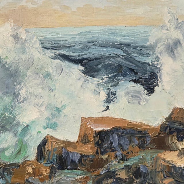 Modern Dorothy A. Gordoy Carmel Surf California Coastal Oil Painting For Sale - Image 3 of 9