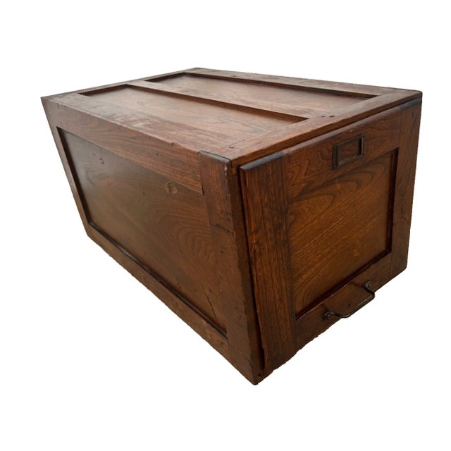 Arts & Crafts Antique Single Drawer File Cabinet, Tiger Oak Legal / Letter Size, Paneled Sides For Sale - Image 3 of 12