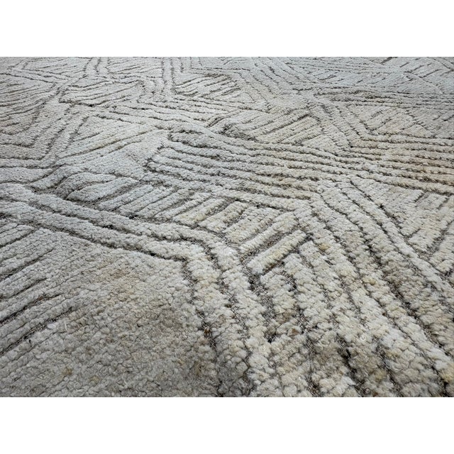 Rh Halima Hand-Knotted Wool Rug — 12' × 15' Marled Ivory / Latte | Undyed Wool | High-Low Texture For Sale - Image 15 of 18