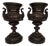 19th Century French Bronze & Cast Iron Medici Vases on Marble Bases, 1980s, Set of 2 For Sale