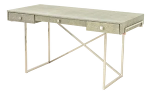 Faux Shagreen and Chrome Desk