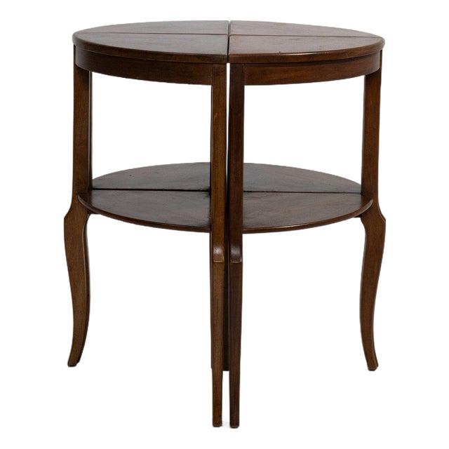 Mid 20th Century France Brown Wood Nesting Table For Sale