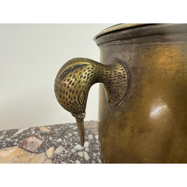 Brass Ice Bucket with Bird-Shaped Handles, Italy, 1960s For Sale - Image 4 of 12