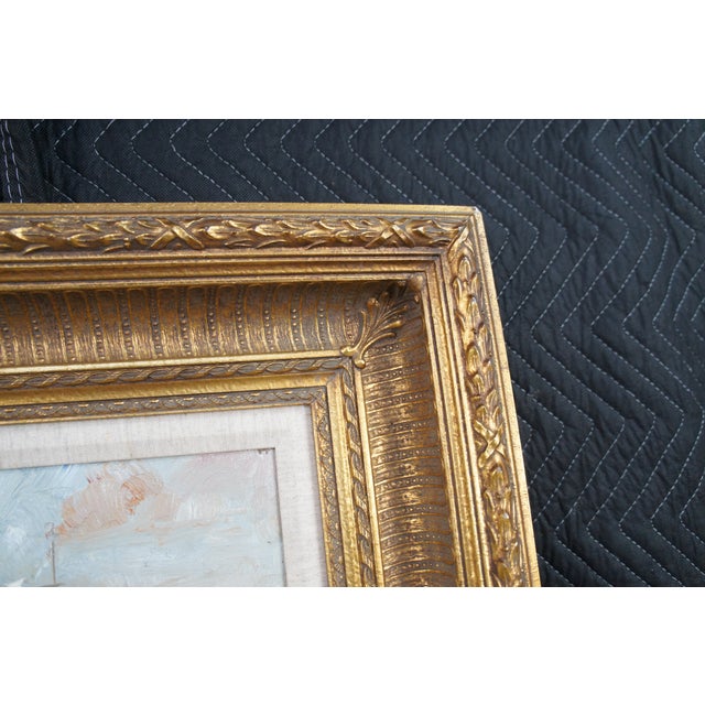 Vintage Impressionist Venice Italy Gondolas Canal Scene Oil Painting 26" For Sale - Image 6 of 12