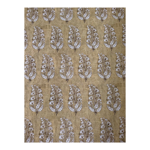 Iksel Decorative Arts Safavid Boteh Gold Fabric 7 Yards Schumacher For Sale