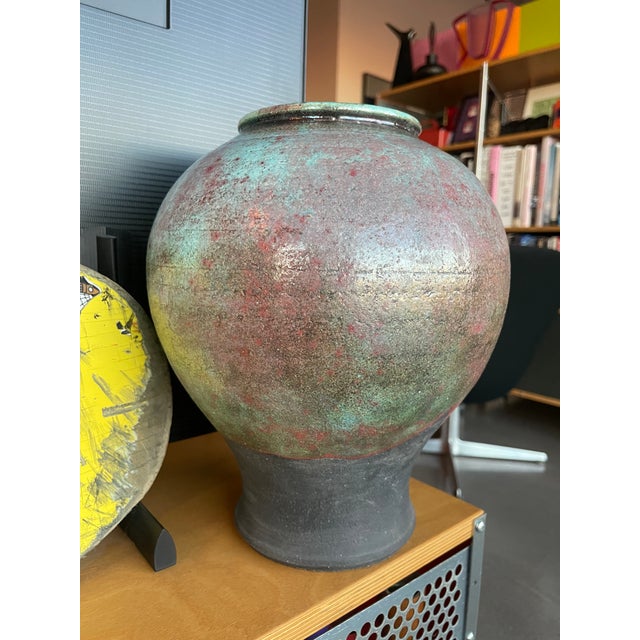 1960s Mark Hines Raku Vintage Studio Pottery Vessel Vase, Large For Sale - Image 11 of 12