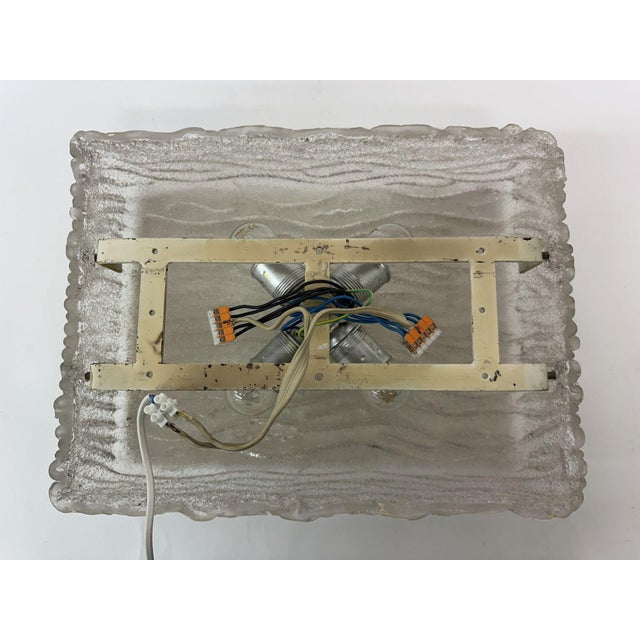 Dimension: 11cm d, 30.5cm h , 41cm w condition: good period: 1970's material: glass, metal. up to 250v (europe/uk...