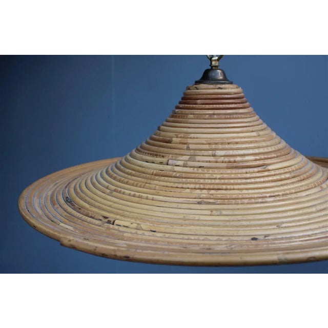 Italian Bamboo Chandelier, 1950s For Sale - Image 6 of 8