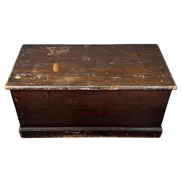 Antique 19th Century Country House Painted Pine Blanket Box For Sale - Image 3 of 12