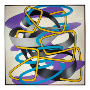 “Bent Blue Wire” Acrylic on Canvas Painting by James Massena March
