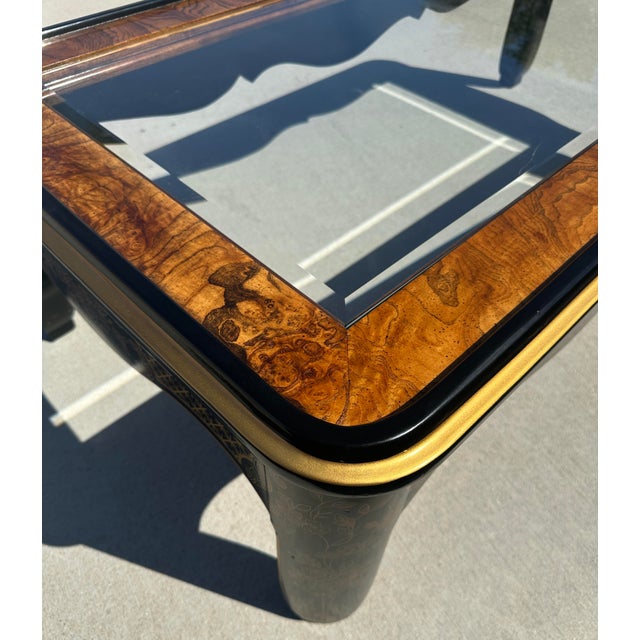 Black Drexel Heritage Et.Cetera Chinoiserie Rectangular Coffee Table For Sale - Image 8 of 12