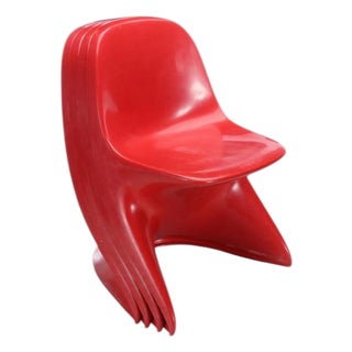 1970s Alexander Begge for Casala “Casalina 1” Set of 4 Children’s Stacking Chairs For Sale