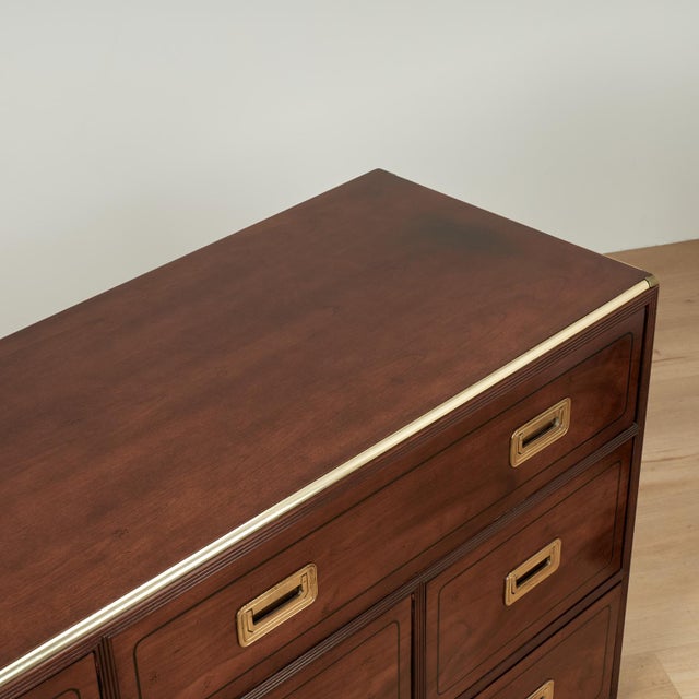 Vintage Campaign Style Chest or Dresser by Baker For Sale - Image 12 of 17