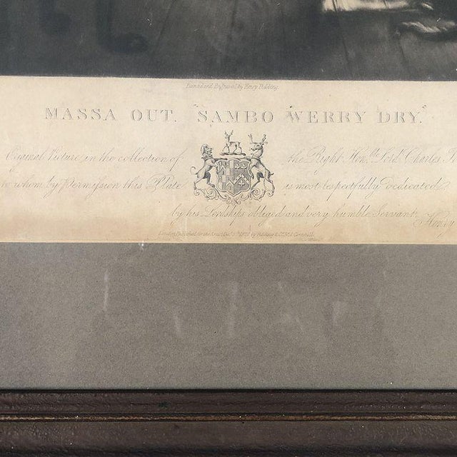 1828 Egnlish Massa Out “Sambo Werry Dry” Mezzotint Etching by Henry Pidding For Sale - Image 4 of 5