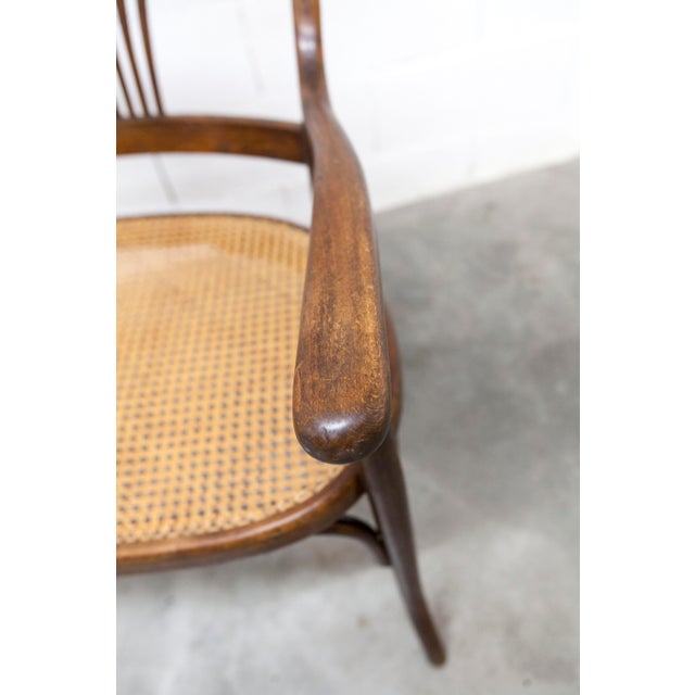 Hand-Caned Bentwood Bench from Fischel, 1930s For Sale - Image 10 of 18